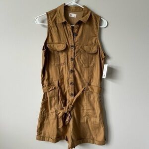 SO Khaki Sleeveless Utility Romper‎